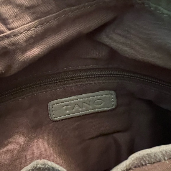 Tano brand crossbody taupe leather purse. - Picture 3 of 7